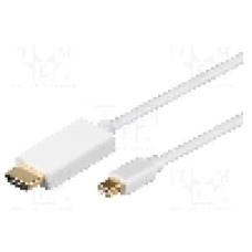 Cablu DisplayPort - HDMI, HDMI mufa, mini DisplayPort mufa, 1m, alb, Goobay - 52860