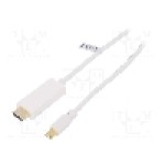 Cablu DisplayPort - HDMI, HDMI mufa, mini DisplayPort mufa, 2m, alb, LOGILINK - CV0123