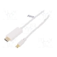 Cablu DisplayPort - HDMI, HDMI mufa, mini DisplayPort mufa, 2m, alb, LOGILINK - CV0123