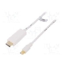 Cablu DisplayPort - HDMI, HDMI mufa, mini DisplayPort mufa, 3m, alb, LOGILINK - CV0124