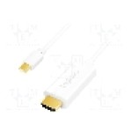 Cablu DisplayPort - HDMI, HDMI mufa, mini DisplayPort mufa, 3m, alb, LOGILINK - CV0134