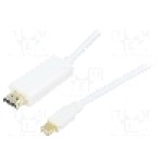 Cablu DisplayPort - HDMI, HDMI mufa, mini DisplayPort mufa, 5m, alb, LOGILINK - CV0125