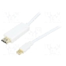 Cablu DisplayPort - HDMI, HDMI mufa, mini DisplayPort mufa, 5m, alb, LOGILINK - CV0125