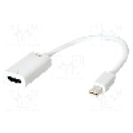 Cablu DisplayPort - HDMI, HDMI soclu, mini DisplayPort mufa, {{Lungime cablu}}, alb, LOGILINK - CV0036B