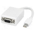 Cablu DisplayPort - VGA, D-Sub 15pin HD soclu, mini DisplayPort mufa, {{Lungime cablu}}, alb, LOGILINK - CV0038