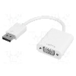 Cablu DisplayPort - VGA, DisplayPort mufa, D-Sub 15pin HD soclu, {{Lungime cablu}}, alb, LOGILINK - CV0059B