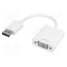 Cablu DisplayPort - VGA, DisplayPort mufa, D-Sub 15pin HD soclu, {{Lungime cablu}}, alb, LOGILINK - CV0059B