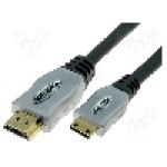Cablu HDMI - HDMI, HDMI mini mufa, HDMI mufa, 1.2m, negru, PROLINK - 