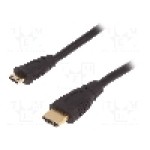 Cablu HDMI - HDMI, HDMI mini mufa, HDMI mufa, 1.8m, negru, QOLTEC - 52324