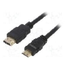 Cablu HDMI - HDMI, HDMI mini mufa, HDMI mufa, 1m, negru, AKYGA - AK-HD-10M