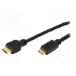 Cablu HDMI - HDMI, HDMI mini mufa, HDMI mufa, 2m, negru, LOGILINK - CH0023