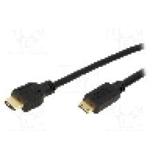 Cablu HDMI - HDMI, HDMI mini mufa, HDMI mufa, 2m, negru, LOGILINK - CH0023