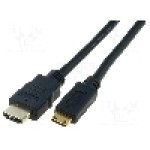 Cablu HDMI - HDMI, HDMI mini mufa, HDMI mufa, 3m, negru, ASSMANN - AK-330106-030-S