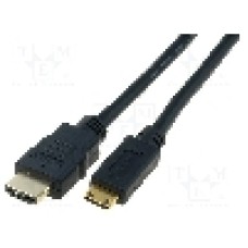 Cablu HDMI - HDMI, HDMI mini mufa, HDMI mufa, 3m, negru, ASSMANN - AK-330106-030-S
