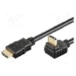 Cablu HDMI - HDMI, HDMI mufa, HDMI mufa 270°, 2m, negru, Goobay - 31922