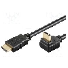 Cablu HDMI - HDMI, HDMI mufa, HDMI mufa 270°, 2m, negru, Goobay - 31922