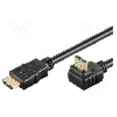 Cablu HDMI - HDMI, HDMI mufa, HDMI mufa 90°, 3m, negru, Goobay - 31918