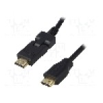 Cablu HDMI - HDMI, HDMI mufa, HDMI mufa mobila ±90°, 1.8m, negru, LOGILINK - CHB003