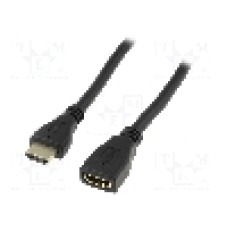 Cablu HDMI - HDMI, HDMI mufa, HDMI soclu, 2m, negru, ASSMANN - AK-330201-020-S