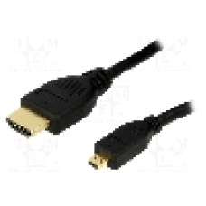 Cablu HDMI - HDMI, HDMI mufa, micro mufa HDMI, 1.5m, negru, LOGILINK - CH0031