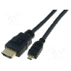 Cablu HDMI - HDMI, HDMI mufa, micro mufa HDMI, 1m, negru, ASSMANN - AK-330109-010-S