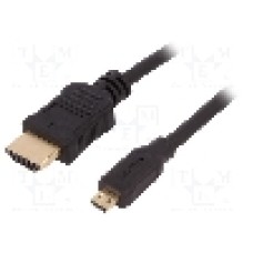 Cablu HDMI - HDMI, HDMI mufa, micro mufa HDMI, 1m, negru, QOLTEC - 50509