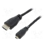 Cablu HDMI - HDMI, HDMI mufa, micro mufa HDMI, 1m, negru, RASPBERRY PI - RPI-16336