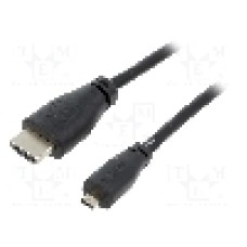Cablu HDMI - HDMI, HDMI mufa, micro mufa HDMI, 1m, negru, RASPBERRY PI - RPI-16336