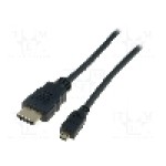 Cablu HDMI - HDMI, HDMI mufa, micro mufa HDMI, 2m, negru, ASSMANN - AK-330109-020-S