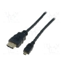 Cablu HDMI - HDMI, HDMI mufa, micro mufa HDMI, 2m, negru, ASSMANN - AK-330109-020-S