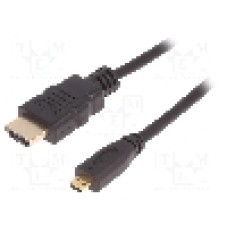 Cablu HDMI - HDMI, HDMI mufa, micro mufa HDMI, 2m, negru, QOLTEC - 50400