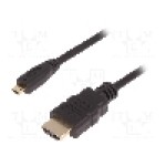 Cablu HDMI - HDMI, HDMI mufa, micro mufa HDMI, 3m, negru, QOLTEC - 50401