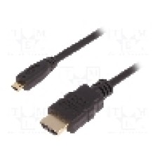 Cablu HDMI - HDMI, HDMI mufa, micro mufa HDMI, 3m, negru, QOLTEC - 50401