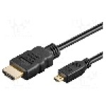 Cablu HDMI - HDMI, HDMI mufa, micro mufa HDMI, 5m, negru, Goobay - 31944