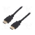 Cablu HDMI - HDMI, din ambele parţi, HDMI mufa, 0.5m, negru, Goobay - 41081