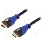 Cablu HDMI - HDMI, din ambele parţi, HDMI mufa, 1.5m, negru-albastru, Goobay - 72317