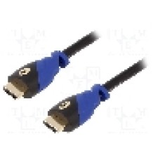 Cablu HDMI - HDMI, din ambele parţi, HDMI mufa, 1.5m, negru-albastru, Goobay - 72317