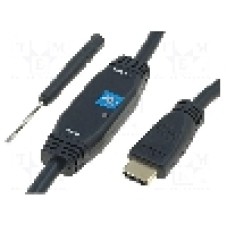 Cablu HDMI - HDMI, din ambele parţi, HDMI mufa, 15m, negru, ASSMANN - AK-330105-150-S