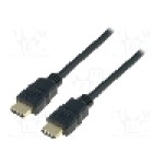 Cablu HDMI - HDMI, din ambele parţi, HDMI mufa, 1m, negru, ASSMANN - AK-330107-010-S