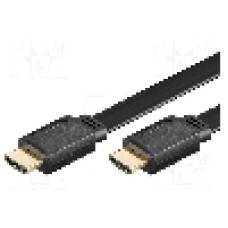 Cablu HDMI - HDMI, din ambele parţi, HDMI mufa, 2m, negru, Goobay - 31927