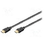 Cablu HDMI - HDMI, din ambele parţi, HDMI mufa, 2m, negru, Goobay - 51820