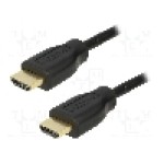 Cablu HDMI - HDMI, din ambele parţi, HDMI mufa, 2m, negru, LOGILINK - CH0037