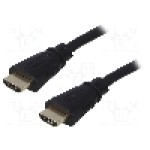 Cablu HDMI - HDMI, din ambele parţi, HDMI mufa, 2m, negru, QOLTEC - 52303