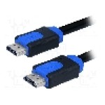 Cablu HDMI - HDMI, din ambele parţi, HDMI mufa, 3m, albastru, negru, LOGILINK - CHB1103