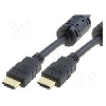 Cablu HDMI - HDMI, din ambele parţi, HDMI mufa, 3m, negru, VCOM - CG511D-030-PB