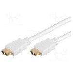 Cablu HDMI - HDMI, din ambele parţi, HDMI mufa, 5m, alb, Goobay - 31895