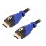Cablu HDMI - HDMI, din ambele parţi, HDMI mufa, 5m, negru-albastru, Goobay - 72320