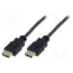 Cablu HDMI - HDMI, din ambele parţi, HDMI mufa, 5m, negru, ASSMANN - AK-330114-050-S