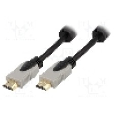 Cablu HDMI - HDMI, din ambele parţi, HDMI mufa, 5m, negru, DIGITUS - DK-330112-050-D