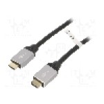 Cablu HDMI - HDMI, din ambele parţi, HDMI mufa, 5m, negru, Goobay - 75919